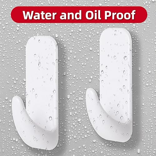 Miniatura 5 de Ganchos de pared para colgar resistentes, medianos 22 autoadhesivos de pared con 26 tiras sin daños, adhesivos para llaves, ducha, toalla, abrigo,