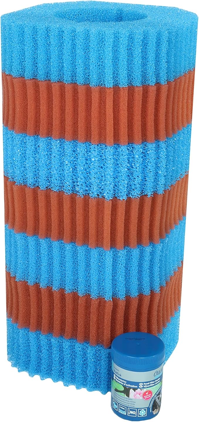 Image Wacredo Replacement Sponge Set + Filter Starter for Oase FiltoClear 12000 Pond Filter Sponges Filter Biokick Filter Starter