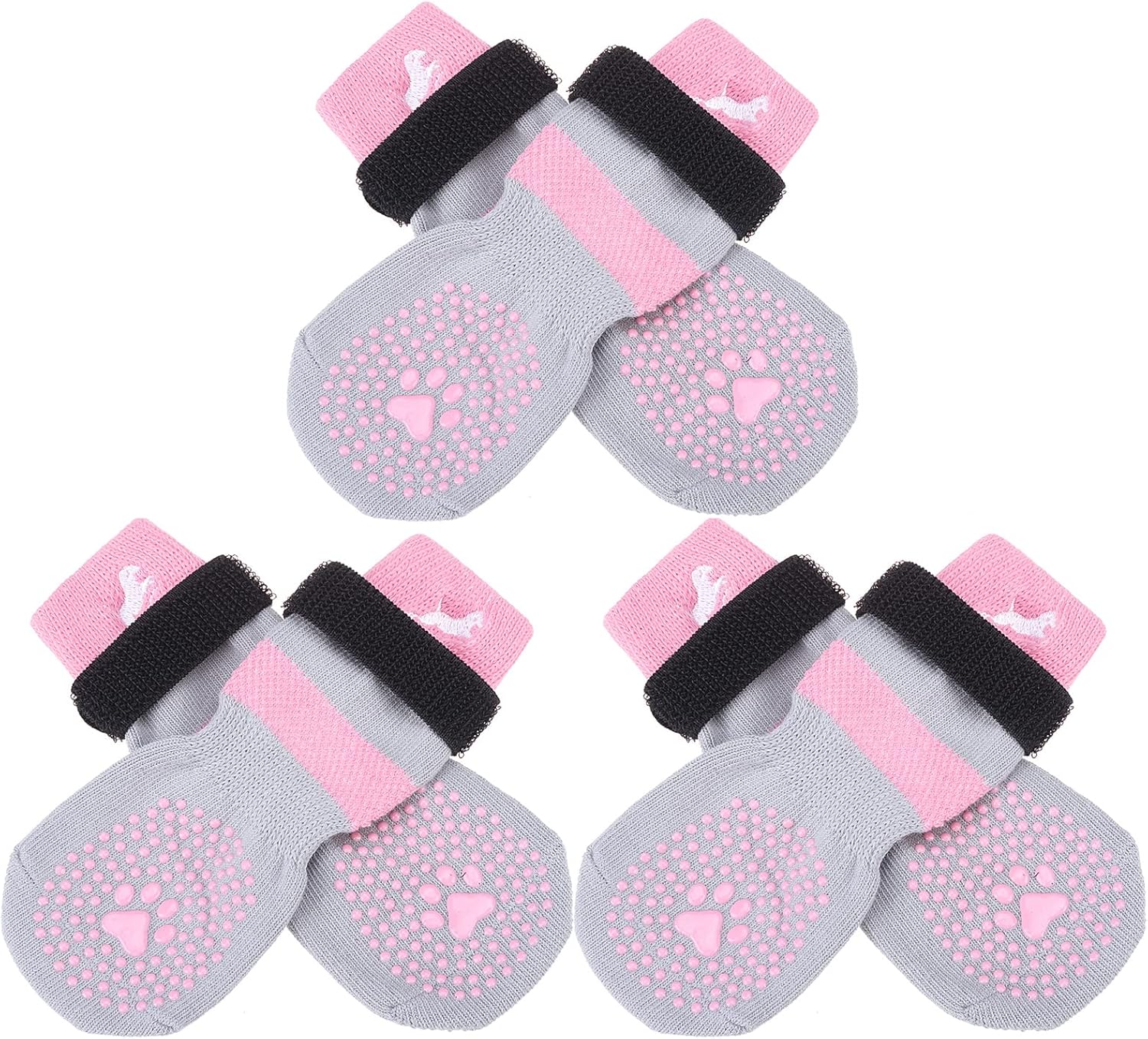 EXPAWLORER 6 Pack Double Sides AntiSlip Dog Socks Non