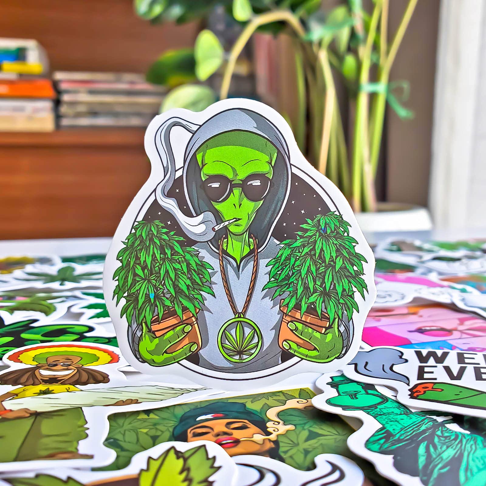 Lot Of 36 Marijuana/Weed Decal Stickers – 1 Green Vinyl Pot