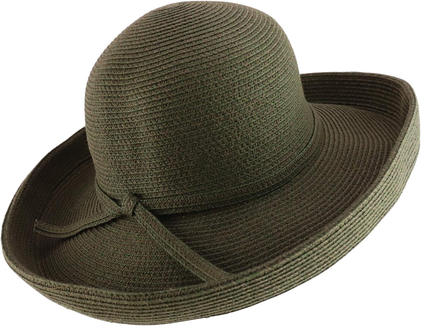 Trendy Apparel Shop Women's UPF 50+ Soft Paper Braid Large Kettle Brim Sun Hat