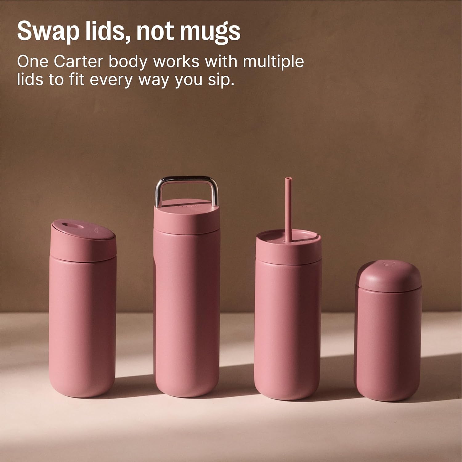 Fellow 12 oz Carter Slide Travel Mug – One-Handed Slide Lid, Vacuum Insulated Stainless Steel Tumbler with Ceramic Interior for Hot and Cold Drinks, Leak-Proof and Dishwasher Safe, Desert Rose - Image 5