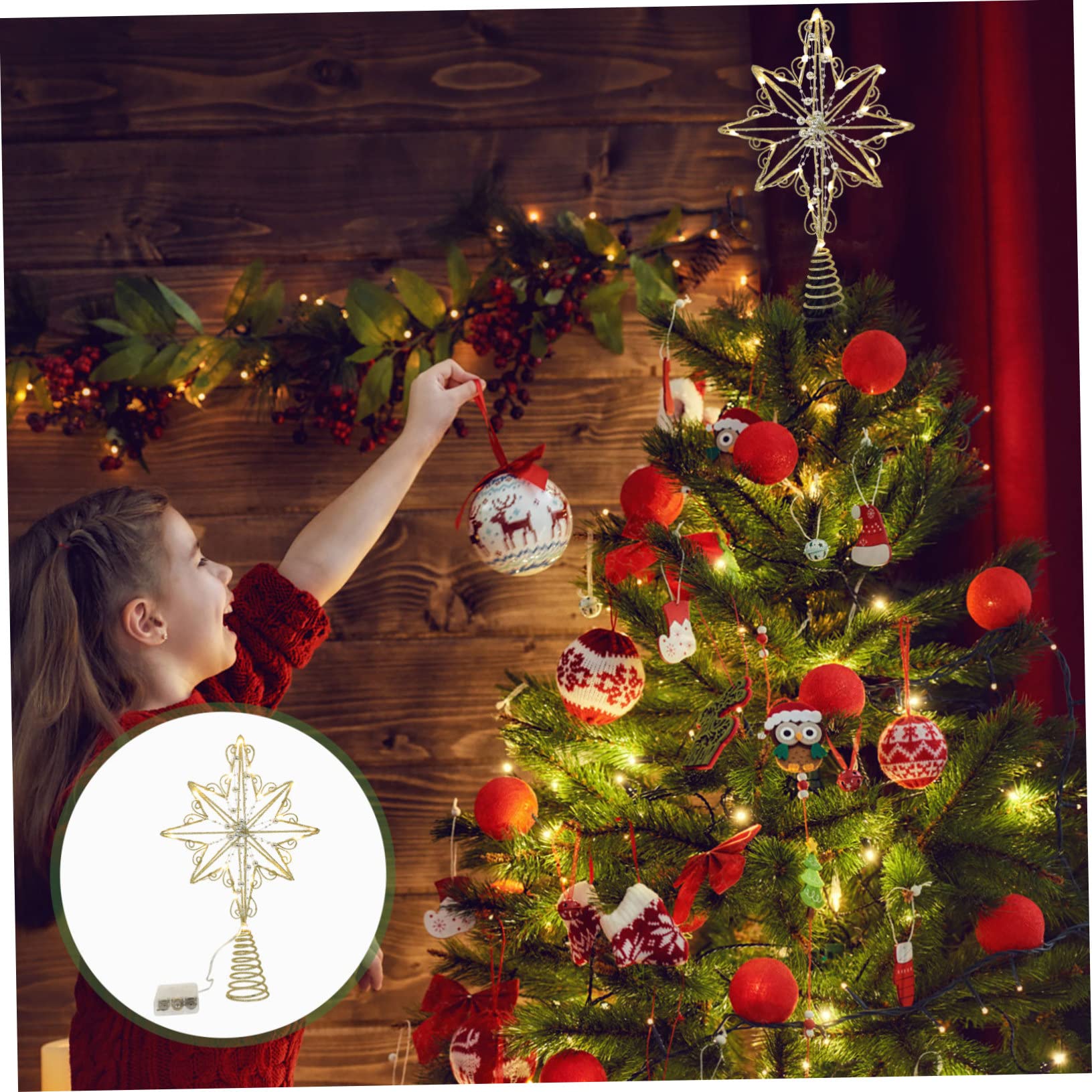 ABOOFAN 3pezzi Puntale Per Led Decorazione Natalizia Addobbo e Decorazioni Festive