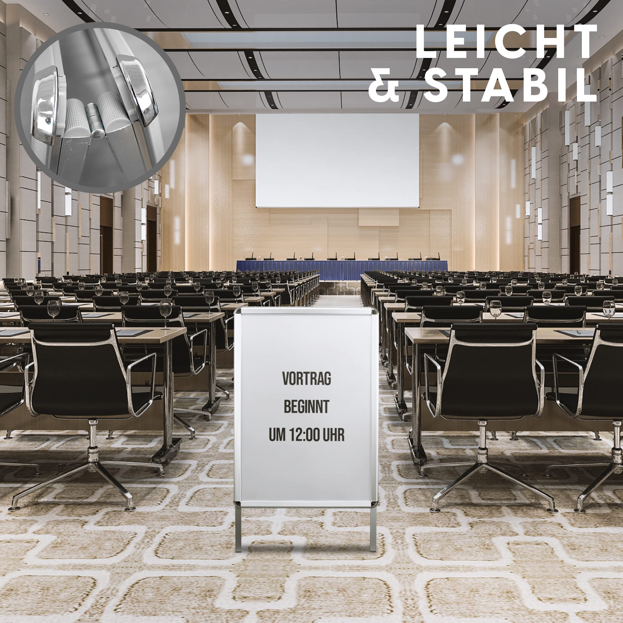 Kundenstopper A1 INMO Plakatständer silber, Werbetafel. Idealer Kundenstopper für innen und außen ink. zwei Schutzfolien. Werbeständer, Werbeschild.