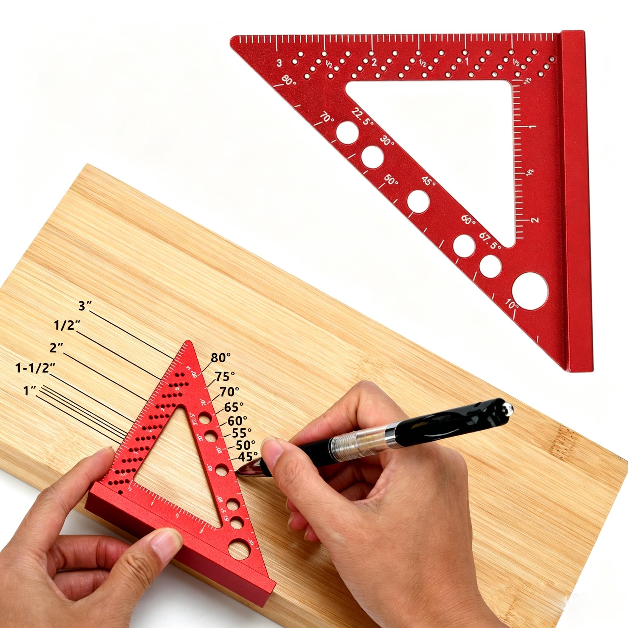 Aluminum Square Ruler - Precision Carpentry Tool -1