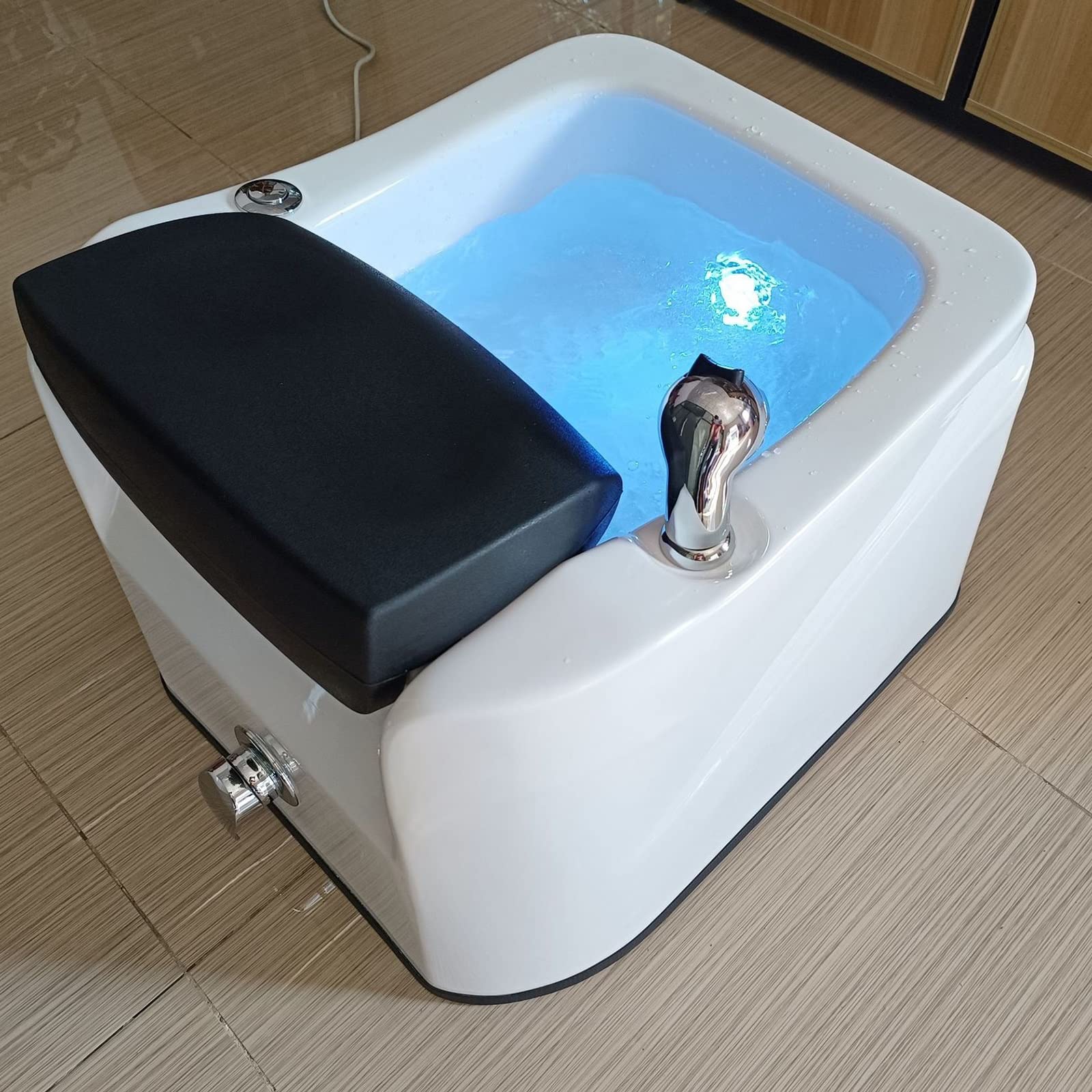 Pedicure Foot Spa Acrylic Foot Bath Square Footbath Nail Salon Massage Equipment With Massage Acupoint Enjoy Hot Water Foot Massager Foot Spa Bath With Heat And Bubble Massageand Jets ( Size : Single