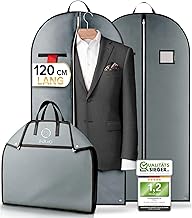 FiRiO 2 x Premium Suit Bags - Up to 50% Thicker Material - Foldable Business Garment Bag for Suit, Shirt & Co - Breathable Garment Cover for Travel & Storage - Garment Bags - Size: 120 x 60 cm