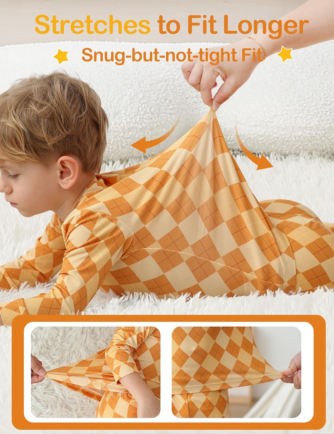 JunNeng Bamboo Viscose Pajamas for Toddler Boys, Baby Kids Soft Stretchy Pajamas Sets Sleeper - Image 5