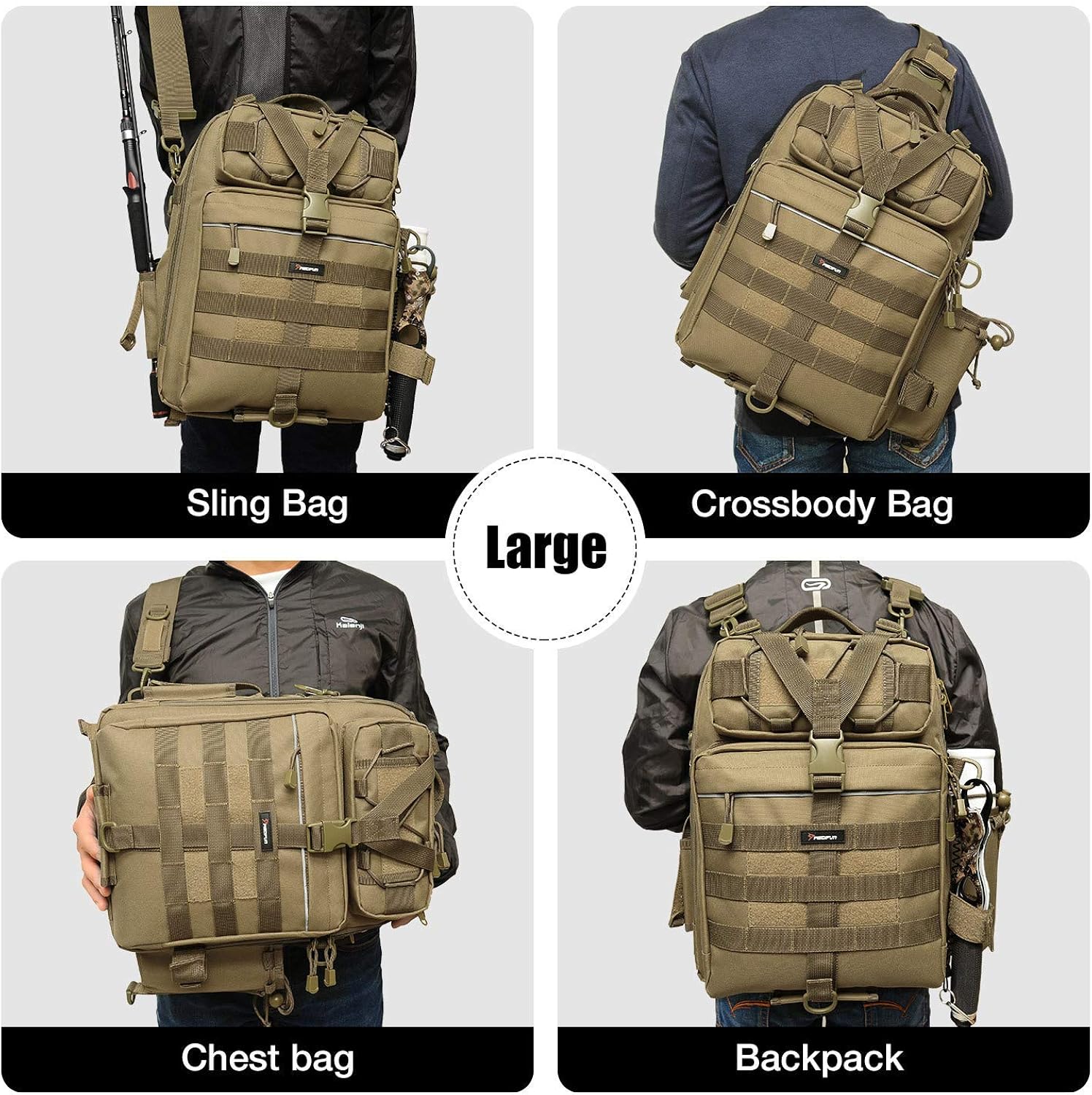 Piscifun Fishing Tackle Storage Bag Outdoor Shoulder Backpack Cross Body Sling Bag : Sports & Outdoors