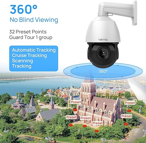 Miniatura 3 de Cámara IP POE PTZ de 5MP para exteriores con panorámica e inclinación, zoom óptico 18X, zoom digital 30x, cámara de seguridad con seguimiento humano