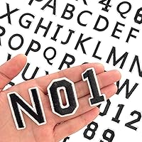 Vista 1 de 72 parches de letras para planchar con números, parches bordados de letras A-Z números 0-9 para ropa, vestido, sombrero, jeans, accesorios de Negro