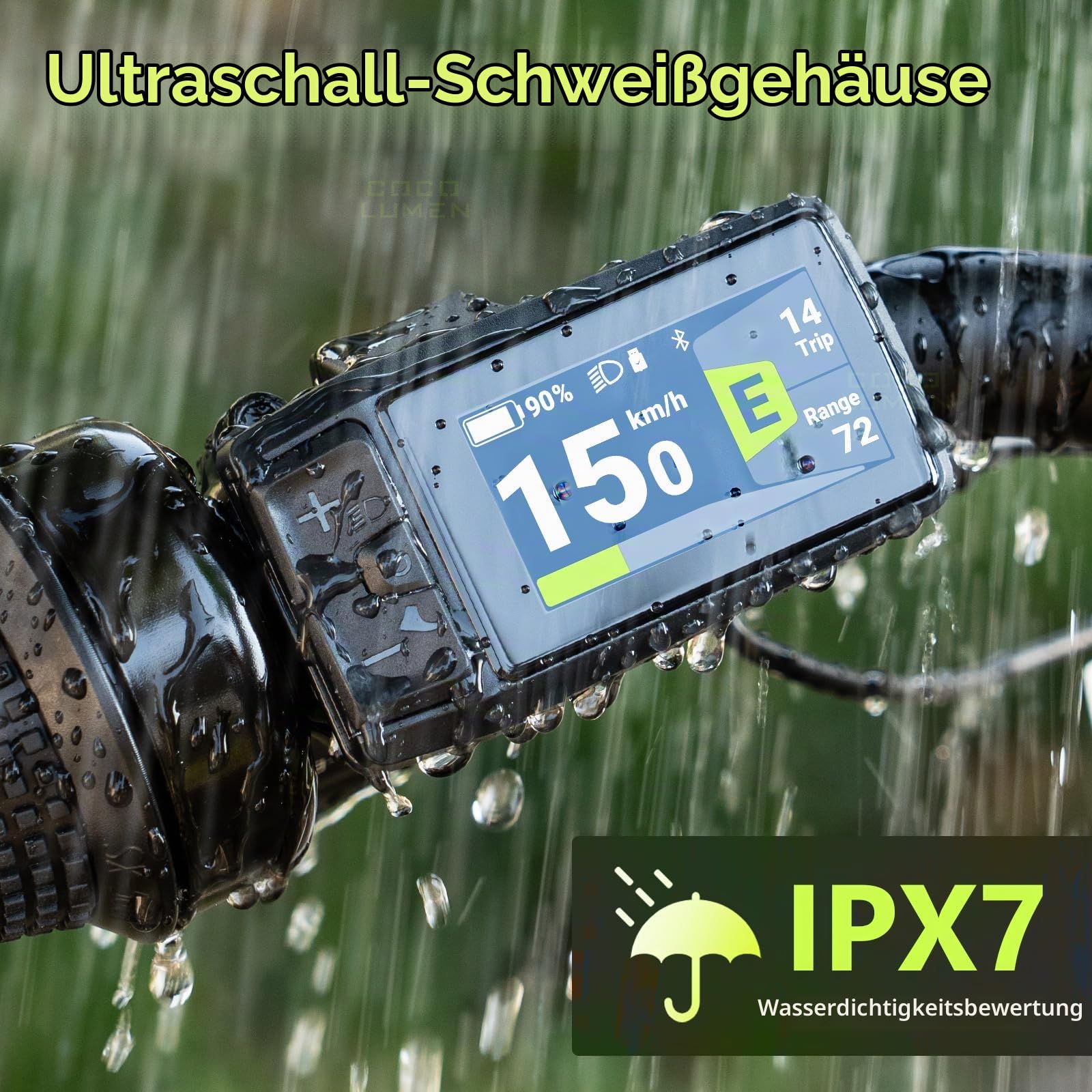 Ebike Display C080 für BAFANG Mittelmotoren M400, M500 mit USB-C Ladeanschluss, Elektro Fahrrad Mid Motoren, für E-Bike Umbau Set mit CAN Protokoll