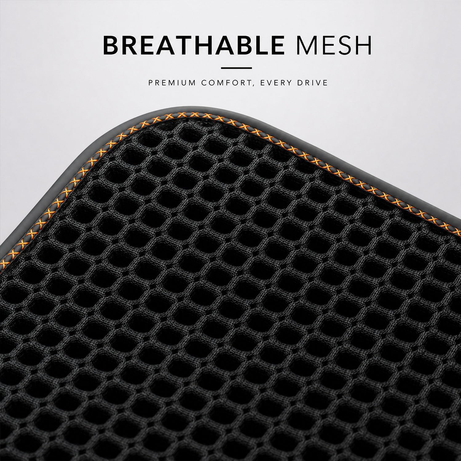 Cooling&Breathable 3D Air Mesh Car Seat Cushion for Summer, Universal Ventilated Comfortable Seat Pad, Suitable for Sedans,Vans,Pickup,Trucks,Suvs (Black-1PcsBackCushion+1PcsSeatPad) image 3