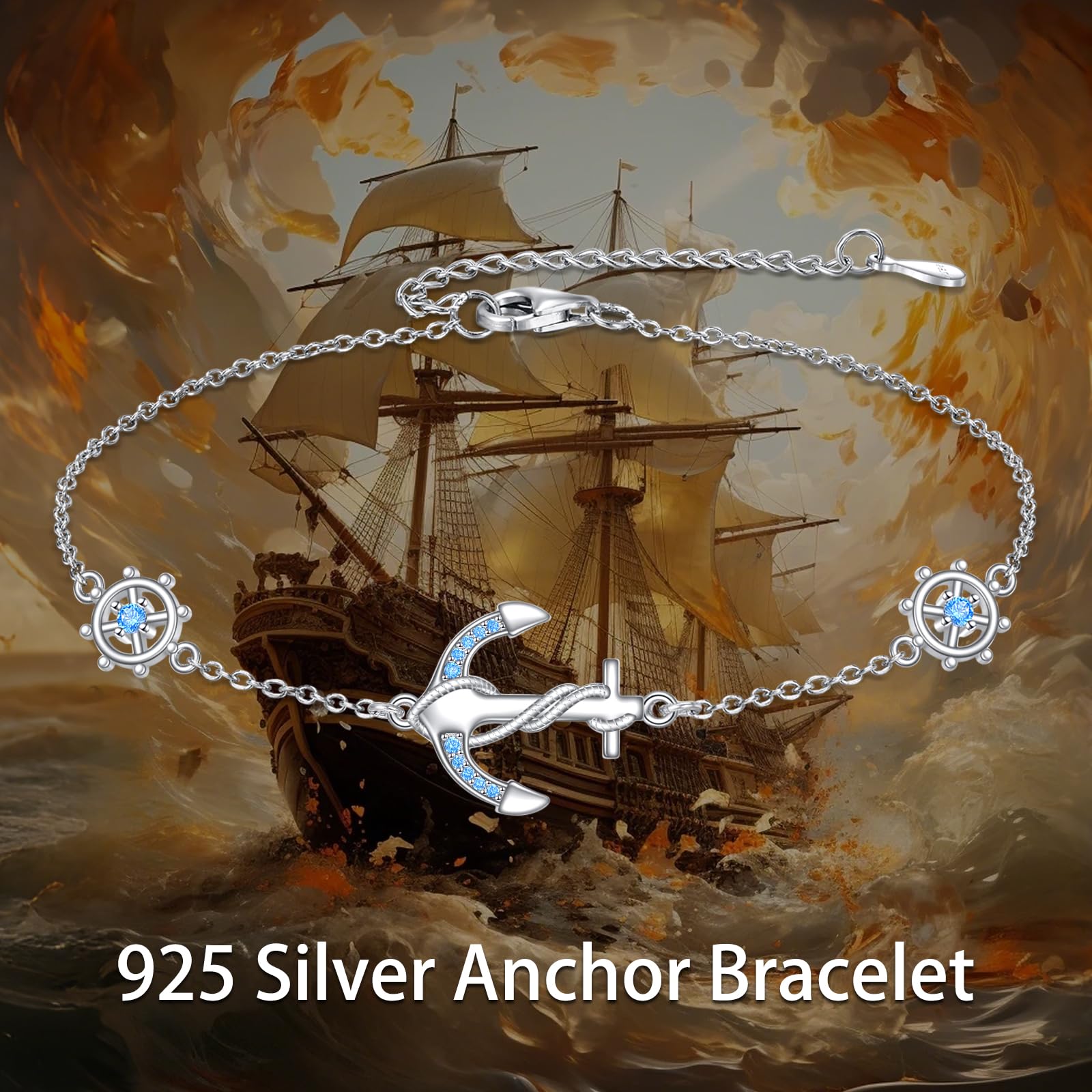 ONEFINITY Anker-Armband für Frauen 925 Sterling Silber Ruder-Armband Nautischer Seemann Anker Schmuck für Mama Frauen