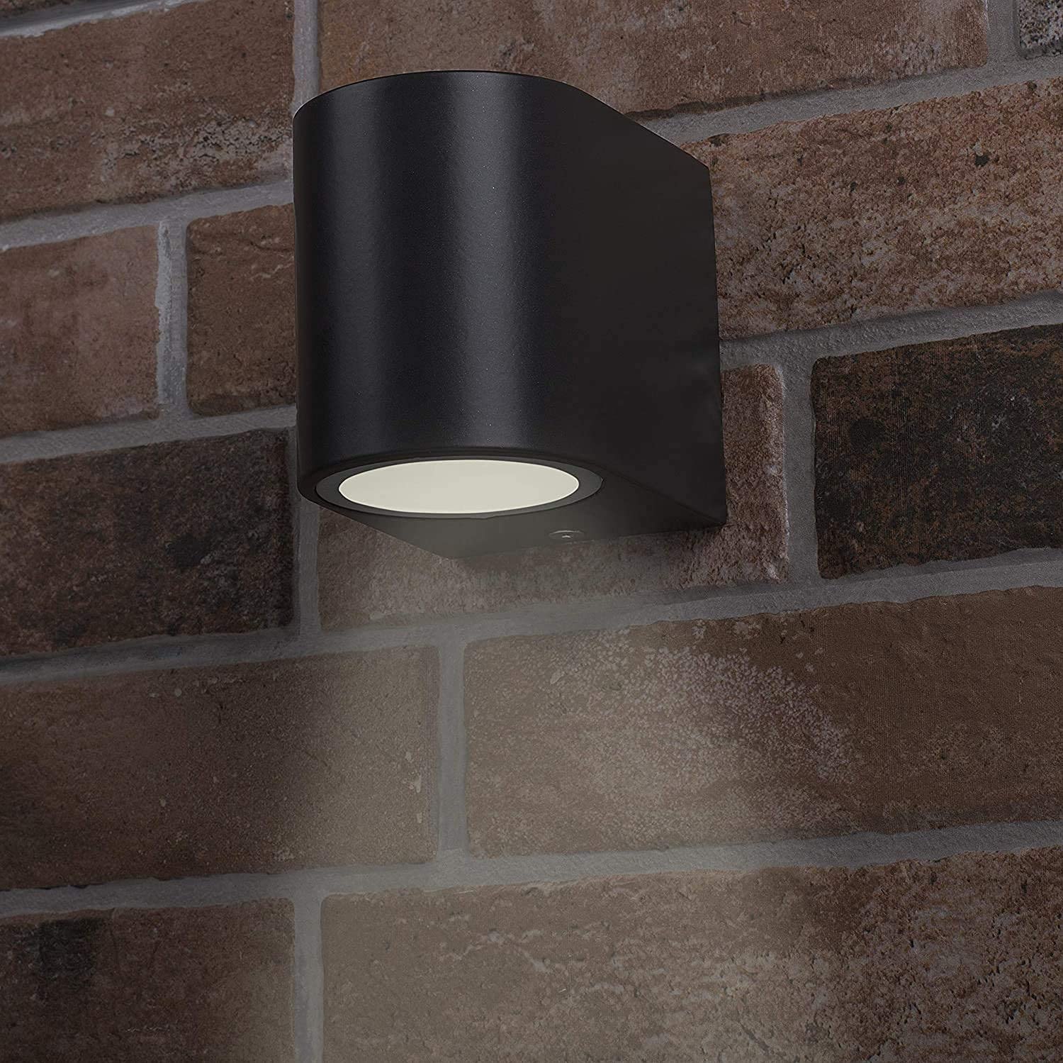 Cgc Lighting Black Outdoor Outside Wall Light Aluminium Spotlight Mains Power, Gu10