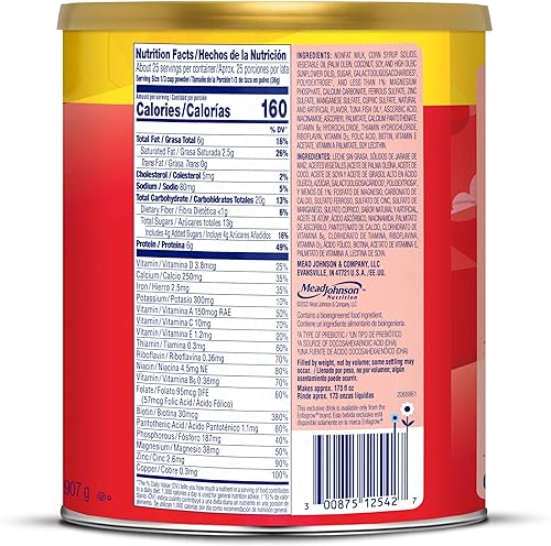 Miniatura 7 de Enfagrow Bebida nutricional prémium para niños pequeños, sabor natural a vainilla, Omega-3 DHA para apoyo cerebral, prebióticos y vitaminas para la