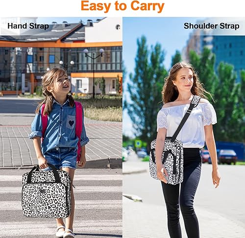 Miniatura 7 de Carpeta con cremallera de 3 anillos de 2 pulgadas con correa para el hombro, capacidad de 500 hojas y múltiples bolsillos para organizador de