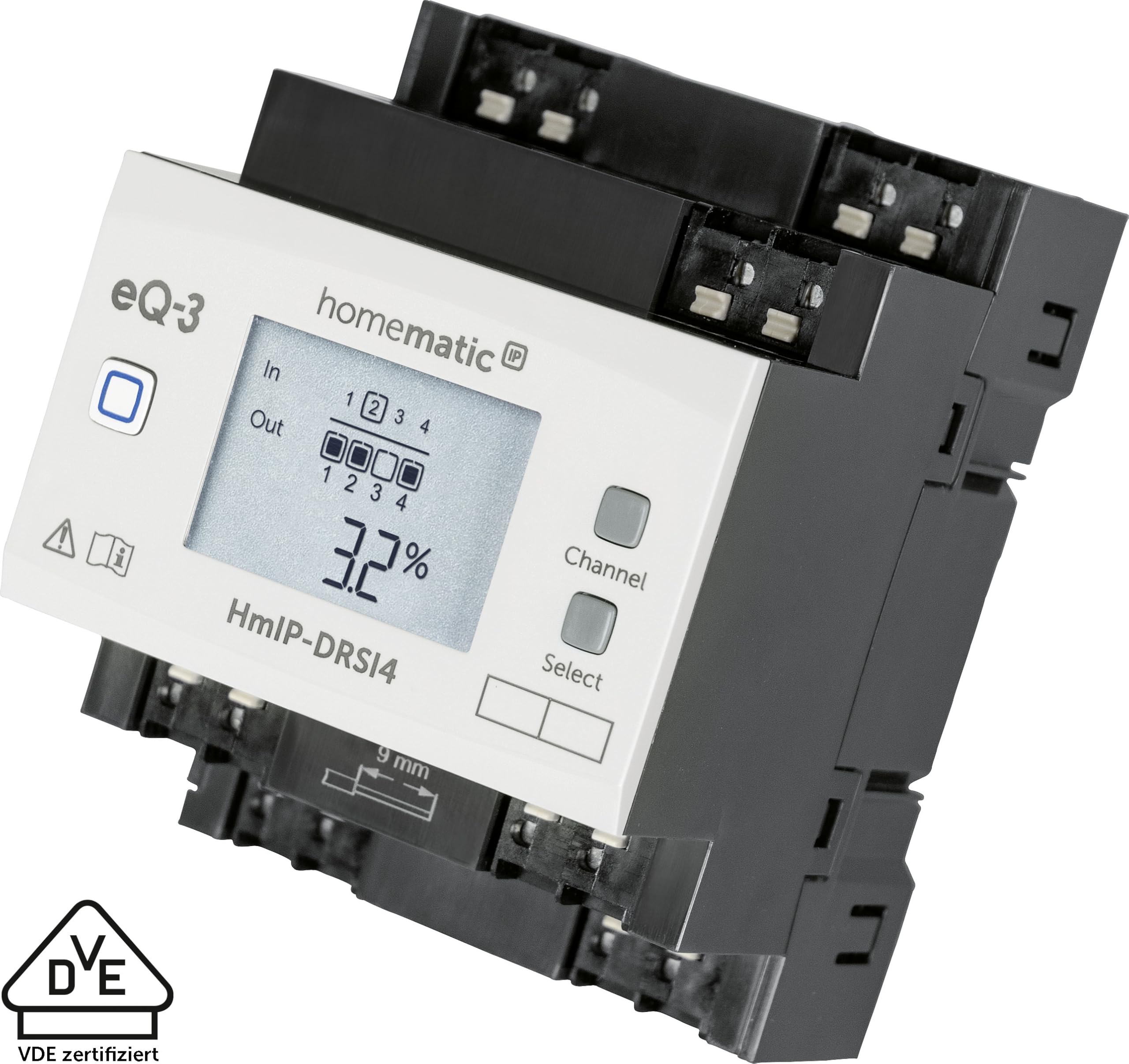 Homematic IP Smart Home Funk-Schaltaktor für Hutschienenmontage HmIP-DRSI4, 4-fach