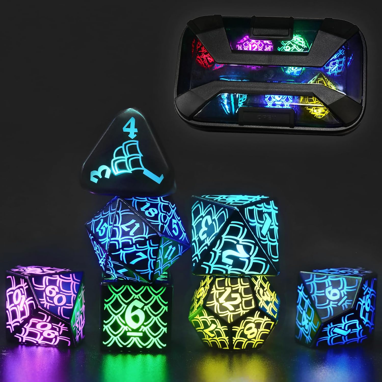 DND Dice LED and Metal Dice Set - Unique D and D Gifts