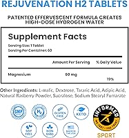 Vista 3 de DRINK HRW Rejuvenation - Tabletas de agua de hidrógeno molecular de frambuesa (frambuesa 60 unidades) + tabletas de baño de hidrógeno en alivio