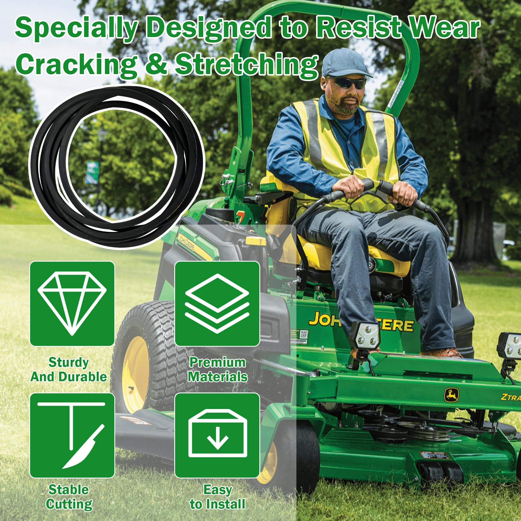 Amazon.com: 48 Inch Deck Belt GX26422 Fits John Deere Z355E Z355R