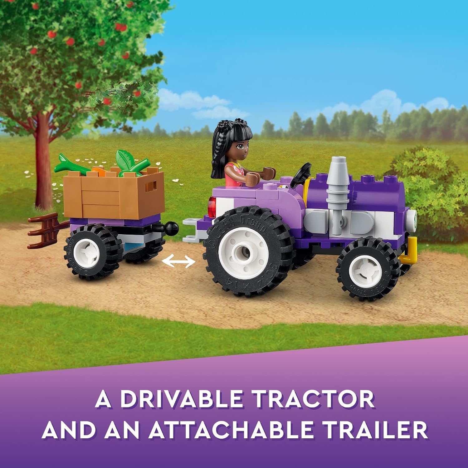 LEGO Friends Organic Farm House Set 41721 with Toy Horse, Stable, Tractor and Trailer Plus Animal Figures, for Kids, Girls and Boys Aged 7+