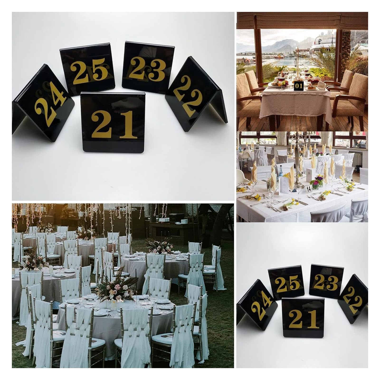 Placas de mesa de acrílico para restaurantes, Tarjetas acrílicas for números de mesa tienda, paquete 1-25/50/100(50)