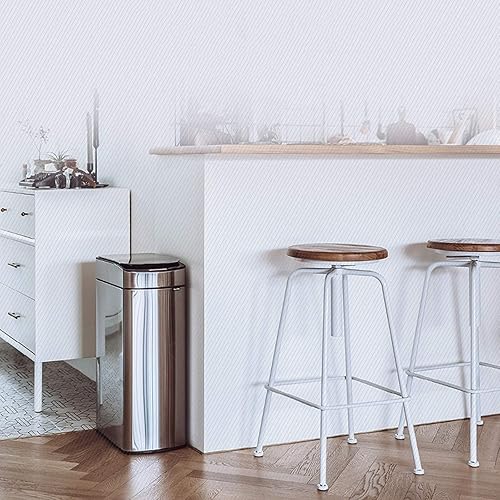 Miniatura 7 de Bote de basura de gran capacidad para el hogar, cocina, recargable, de acero inoxidable, de inducción automática, 30 L, rectangular, inteligente,