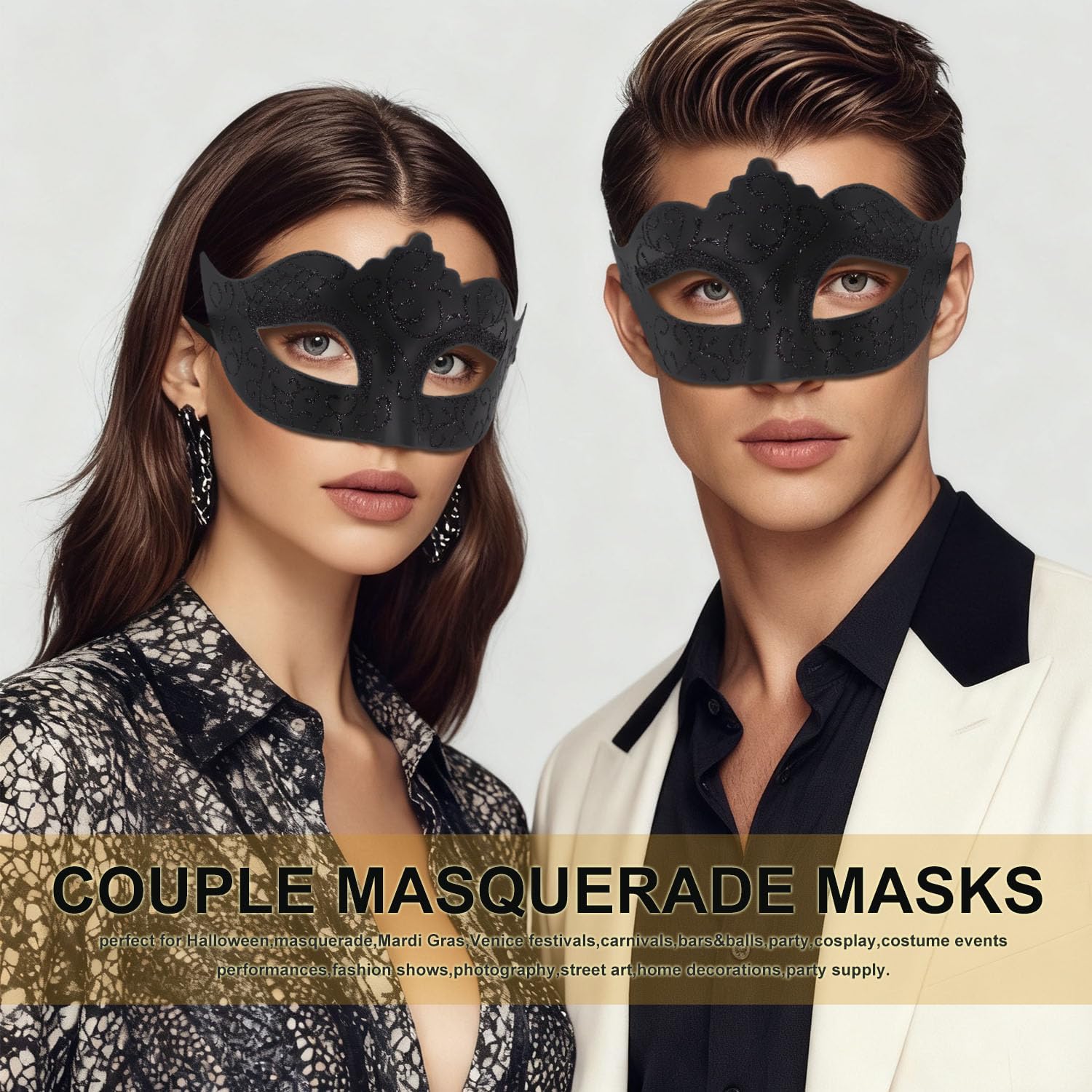 Masquerade Mask for Women Men Couple Masks for Ventian Halloween Carnival Mardi Gras Party Supply - Image 7