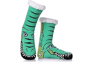 Mens Slipper Socks Animal Fuzzy Non Slip Fluffy Winter Warm Soft Thick...