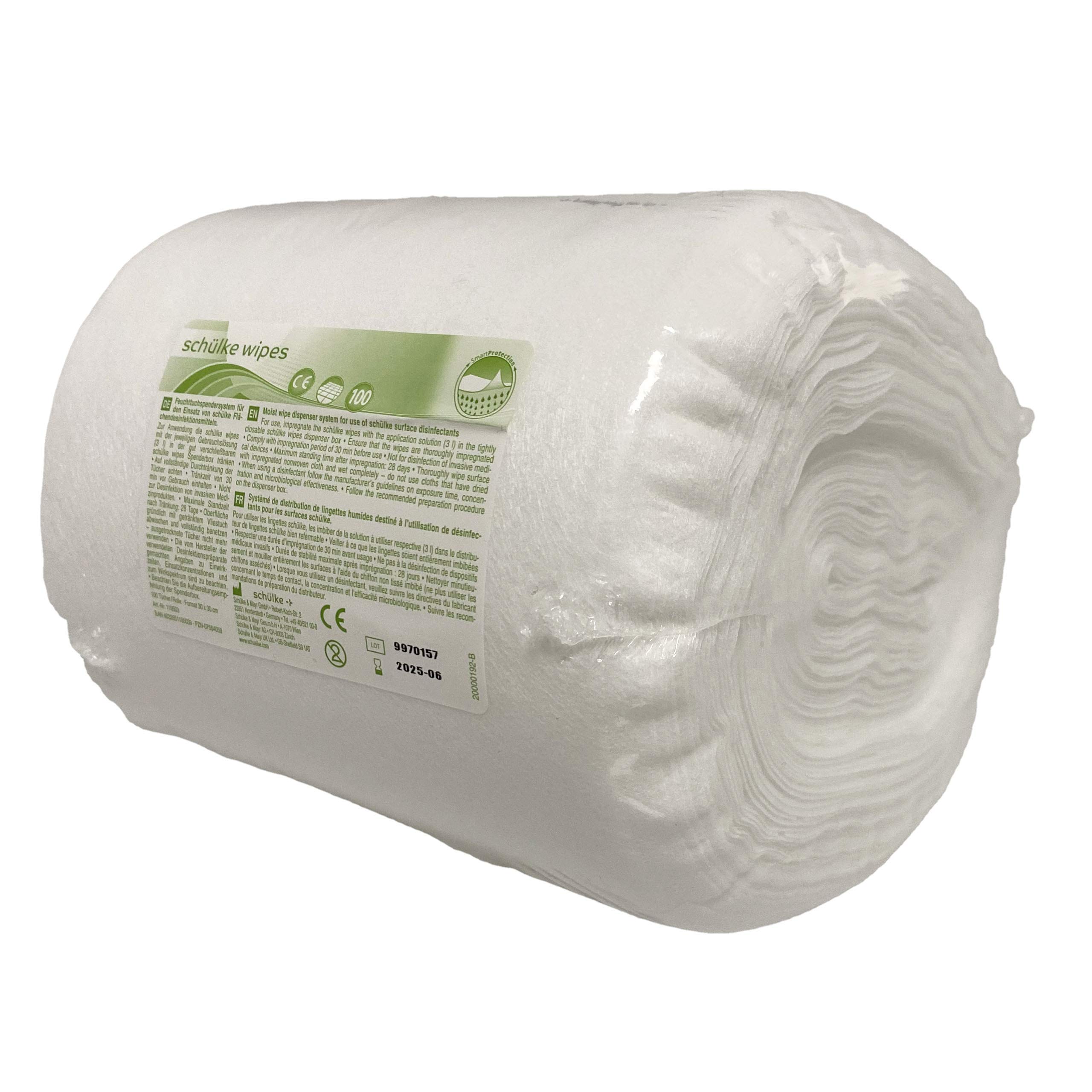 Schülke wipes Desinfektionstücher, trocken (30x30cm) - B08KDQV35S | Karton (6 Rollen)