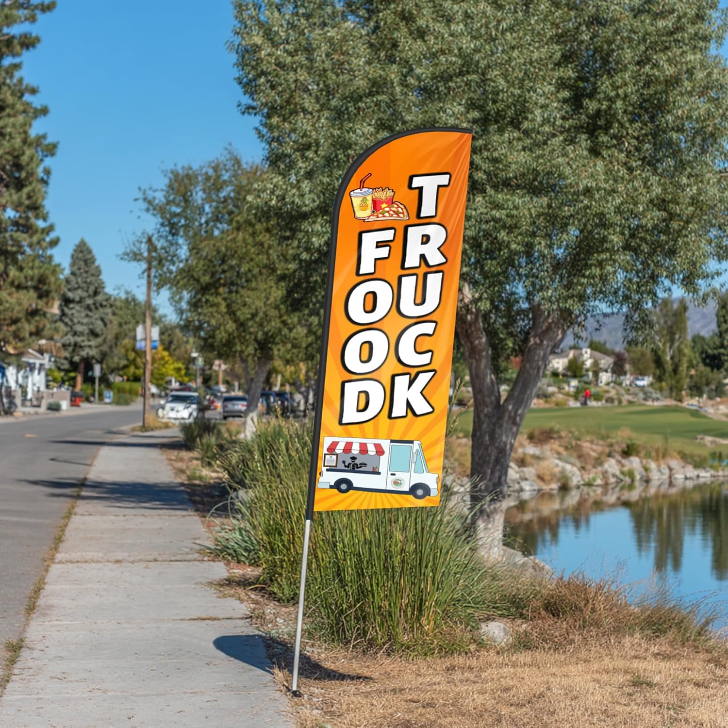 Food Truck Feather Flag for Business Advertising 6 FT Swooper Flag for Storefronts Retailers Shops Events and Fairs (Flagpole Not Included) - Image 7