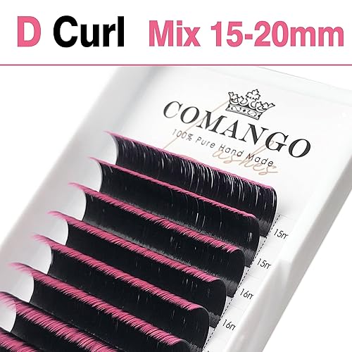 Miniatura 5 de CoMango - Extensiones de pestañas de color degradado Easy Fan de 0.003 in, rizo C de 0.35-0.55 pulgadas, bandeja mixta, extensiones de pestañas de