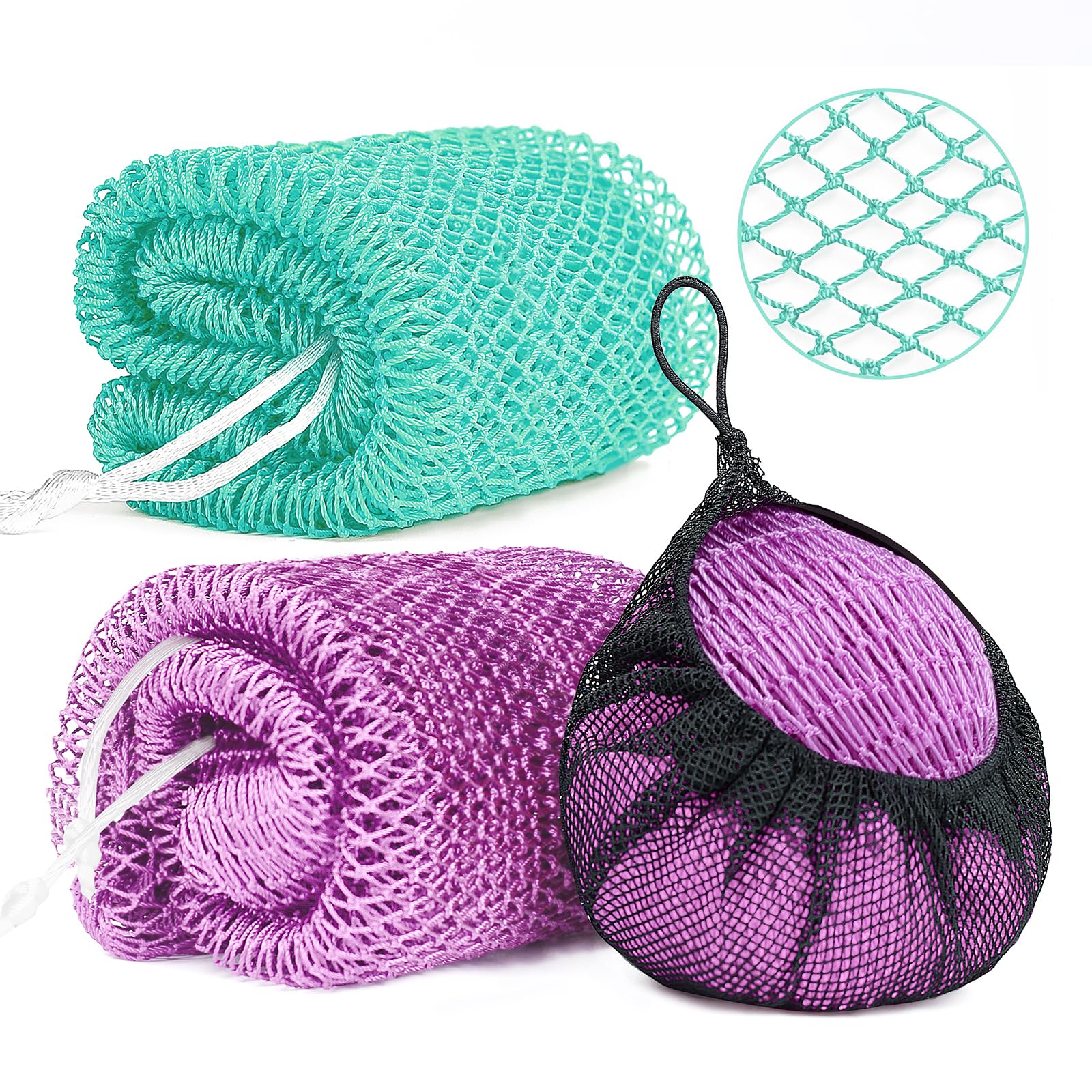 Gainlove 2 Pack African Net Sponge Exfoliating Body Scrubber - bath and bathing accessories | Mubboo