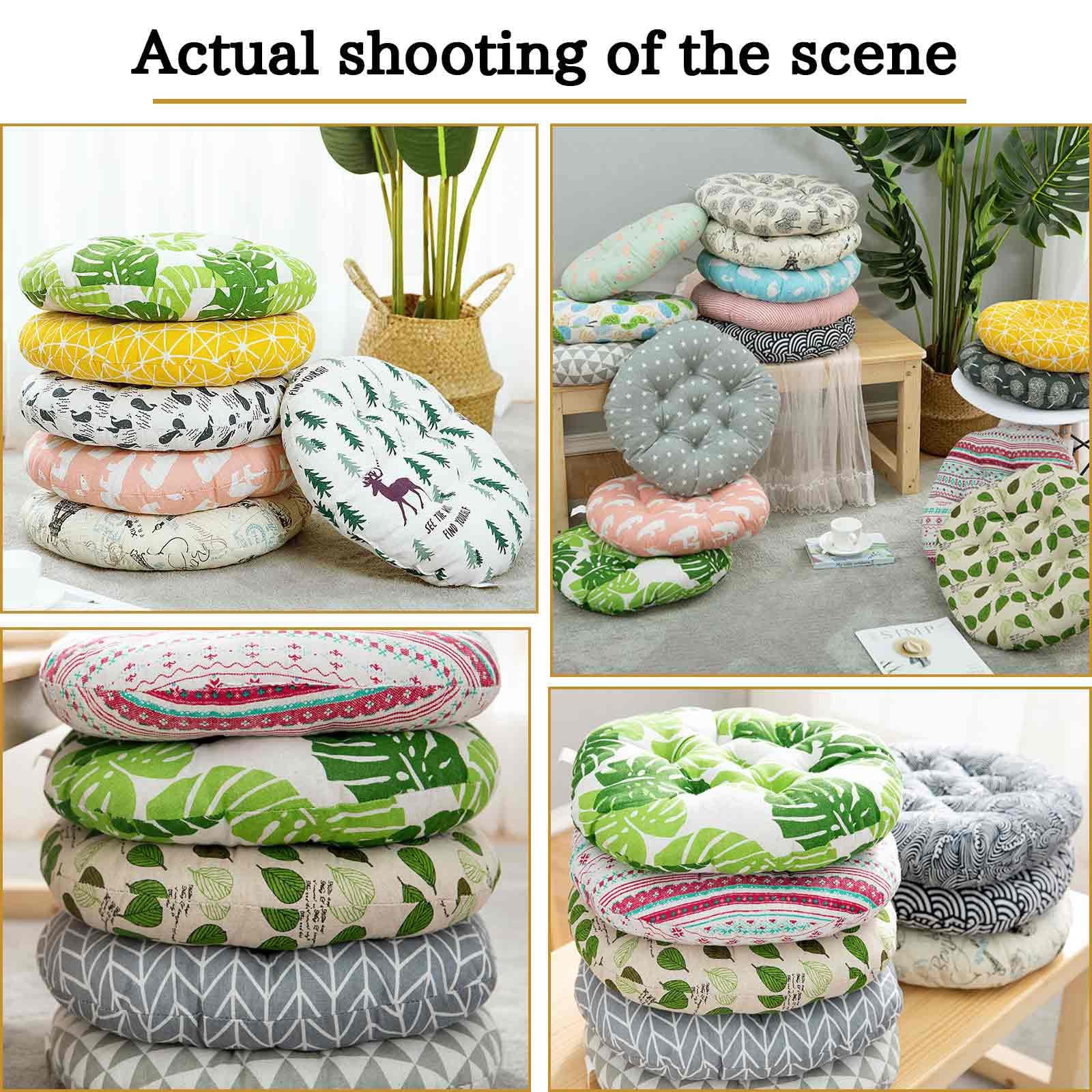 Set 2 Cuscini Rotondi Per Sedie In Cotone E Lino – Diametro 40/45/50 Cm, Spessore 7 Cm, Vari Colori - 2