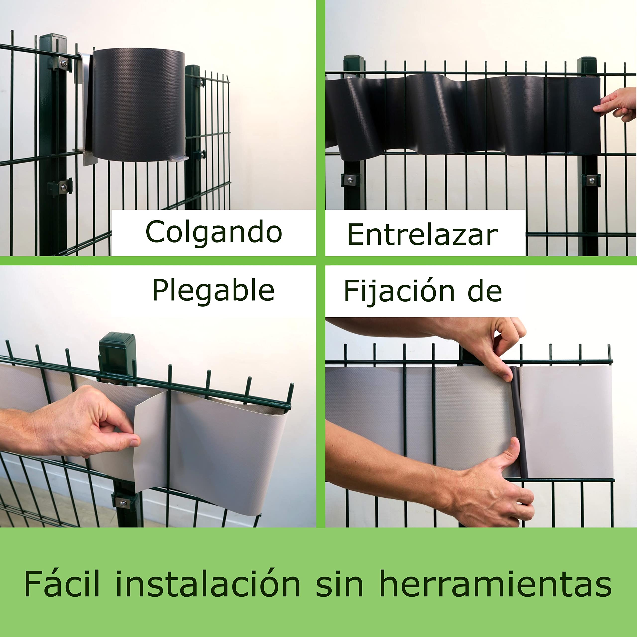 Workinghouse PVC pantalla de privacidad tiras para valla de doble piquete - 650g 35m x 19cm - valla de privacidad valla de jardín pantalla de privacidad película de valla - incl. 26 clips