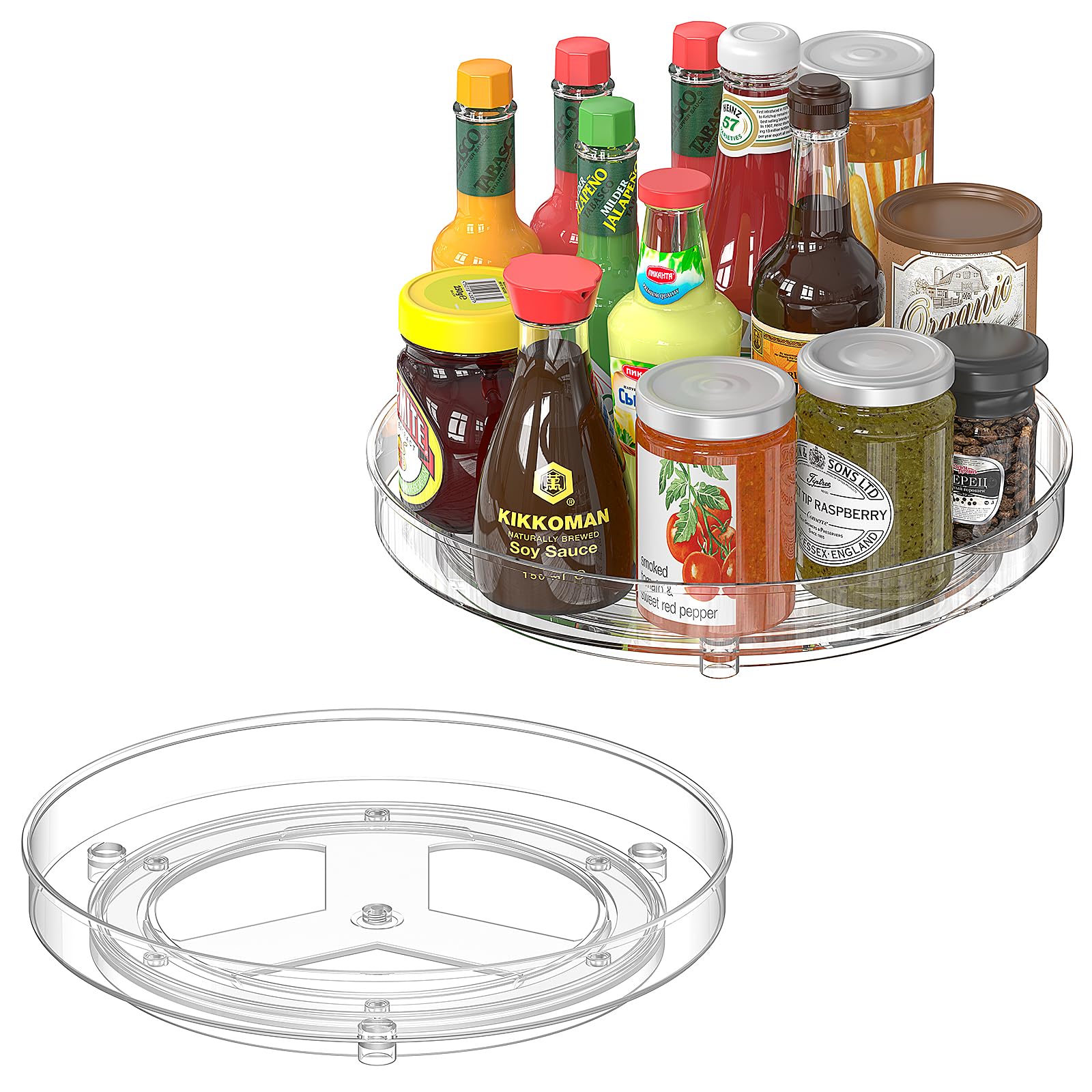 Portaspezie Girevole, Porta Spezie Girevole per Cucina 360 Grad Vassoio Girevole Cucina In Acciaio Inox Portaspezie Salvaspazio per Spezie Bottiglie (31cm