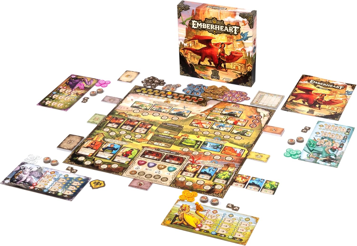 Mindclash Games Emberheart – Mid-Weight Worker Placement & Dragon Rescue Strategy Board Game | 2-4 Players | 60-90 Min Playtime | Fantasy Strategy Adventure
