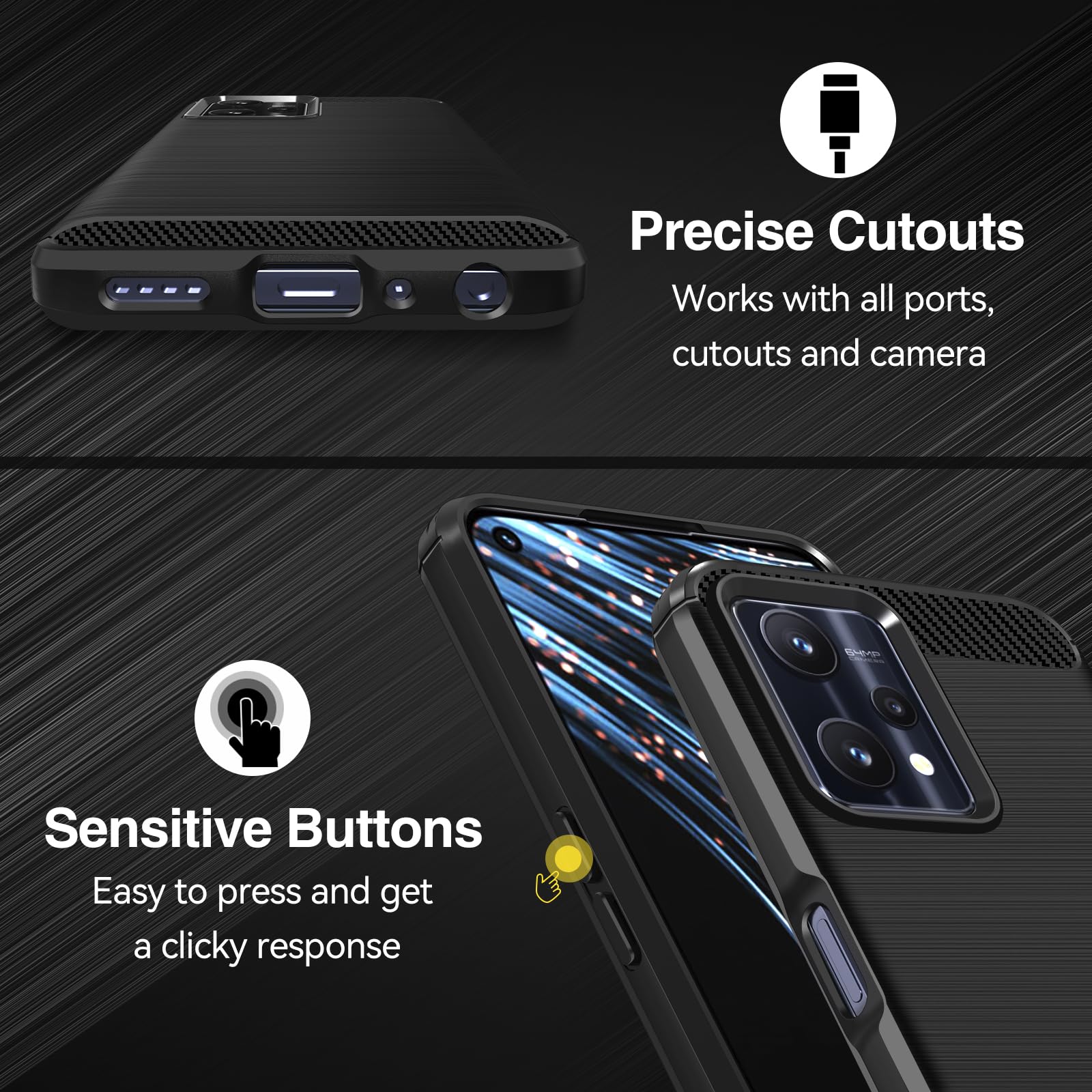MAOGE Cover per Realme 9 5G/Realme 9 PRO 5G/OnePlus Nord CE 2 Lite 5G, [Design dell'airbag] Robusto Custodia Sottile Protettiva, Silicone Morbido + TPU Bumper Case Antiurto Cover - Azzurro