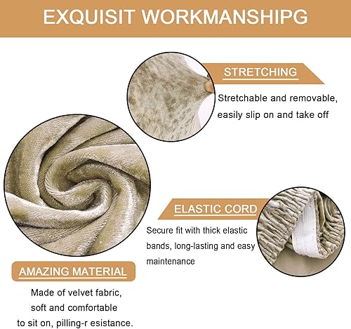 Miniatura 2 de Fundas para sillas de comedor, fundas de terciopelo para sillas de cocina, fundas elásticas para sillas con respaldo para cocina, comedor,