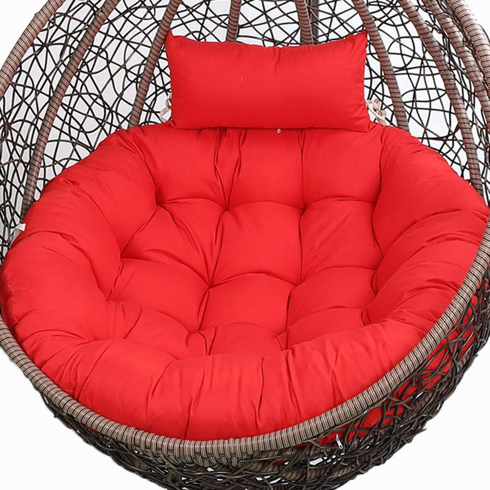 ERTsrhFD Hanging Swing Chair Cushion,Outdoor Hammock with Pillow, Thick Washable Cushions(Red)