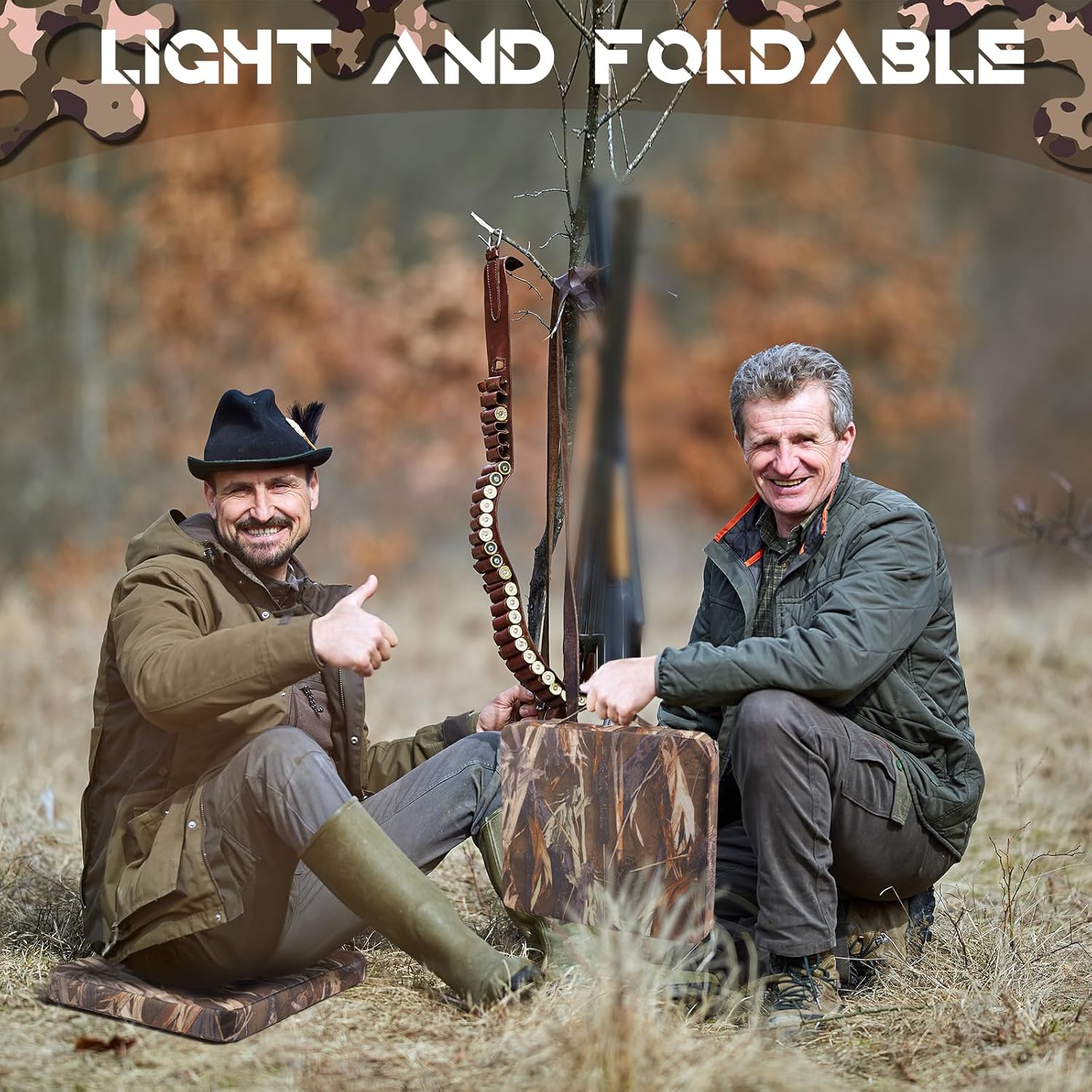 Juexica 4 Pcs Hunting Seat Cushion Stadium Seats Boat Canoe Kayak Seat Stadium Seats with Lightweight Padded Chair Cushion for Indoor Outdoor Sport Events Bleacher Outing Traveling Hiking