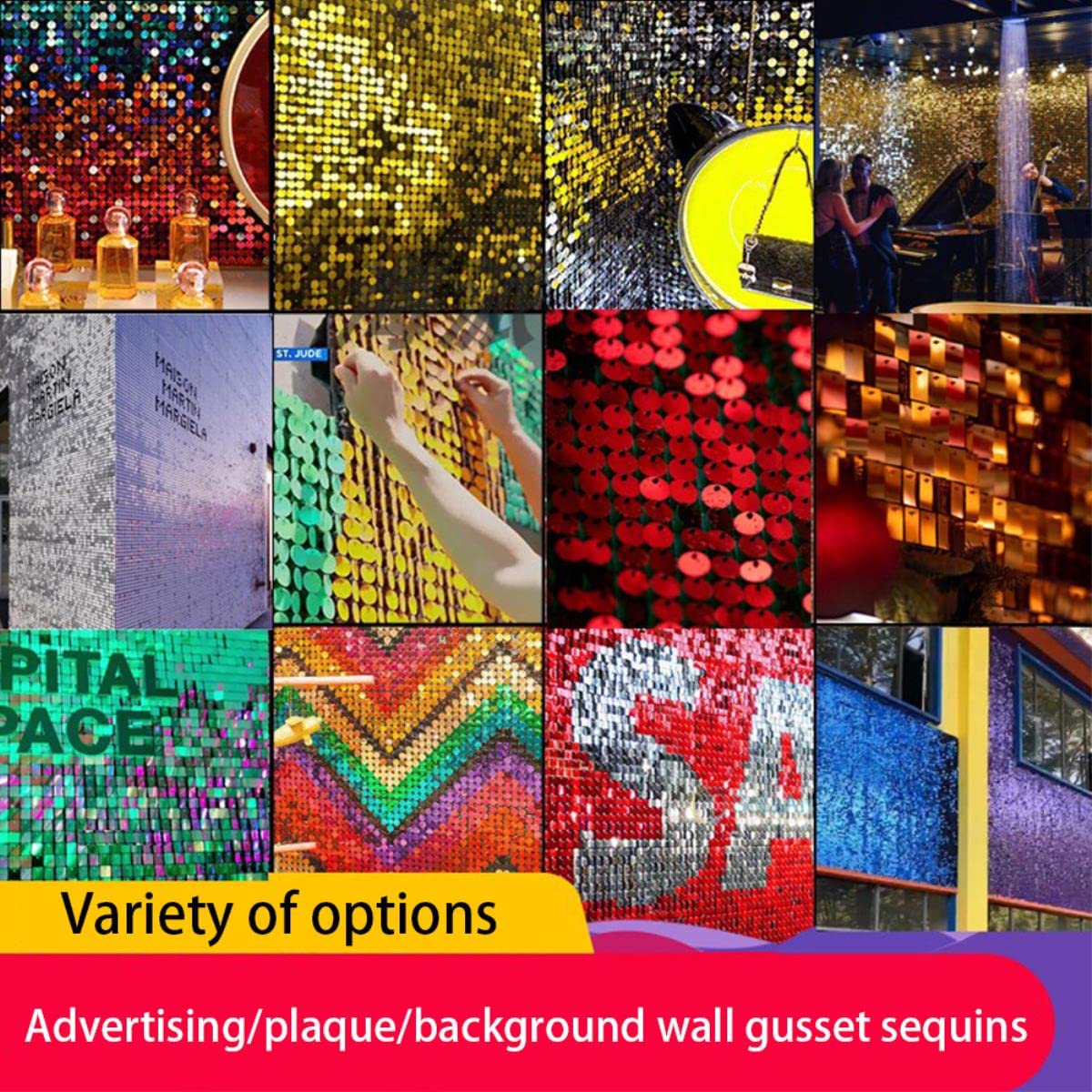 Paillettes murales décoratives scintillantes en vrac 2500pcs Fragments de fête bricolage carrés ronds avec de nombreuses couleurs Anniversaire de mariage-Rose,Carré