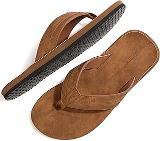 ARRIGO BELLO Flip Flops Mens Sliders Leather Thong Sandals Non-Slip Summer Slippers Durable Flipflop UK Size 7-11