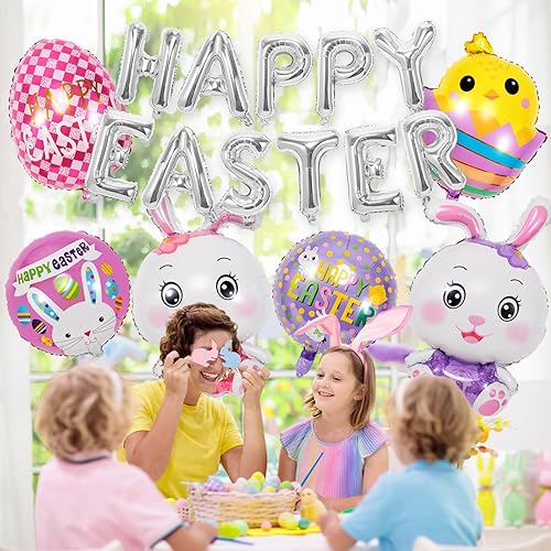 17 Pcs Easter Balloons Decorations Set