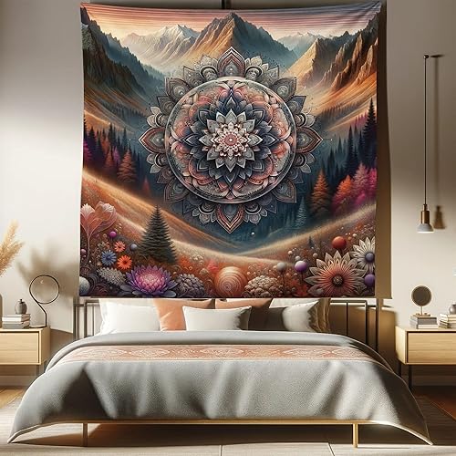 Miniatura 79 de Ambesonne Tapiz de naturaleza, silueta de oso salvaje en el bosque de la selva en la noche oscura, ilustración para colgar en la pared para Verde