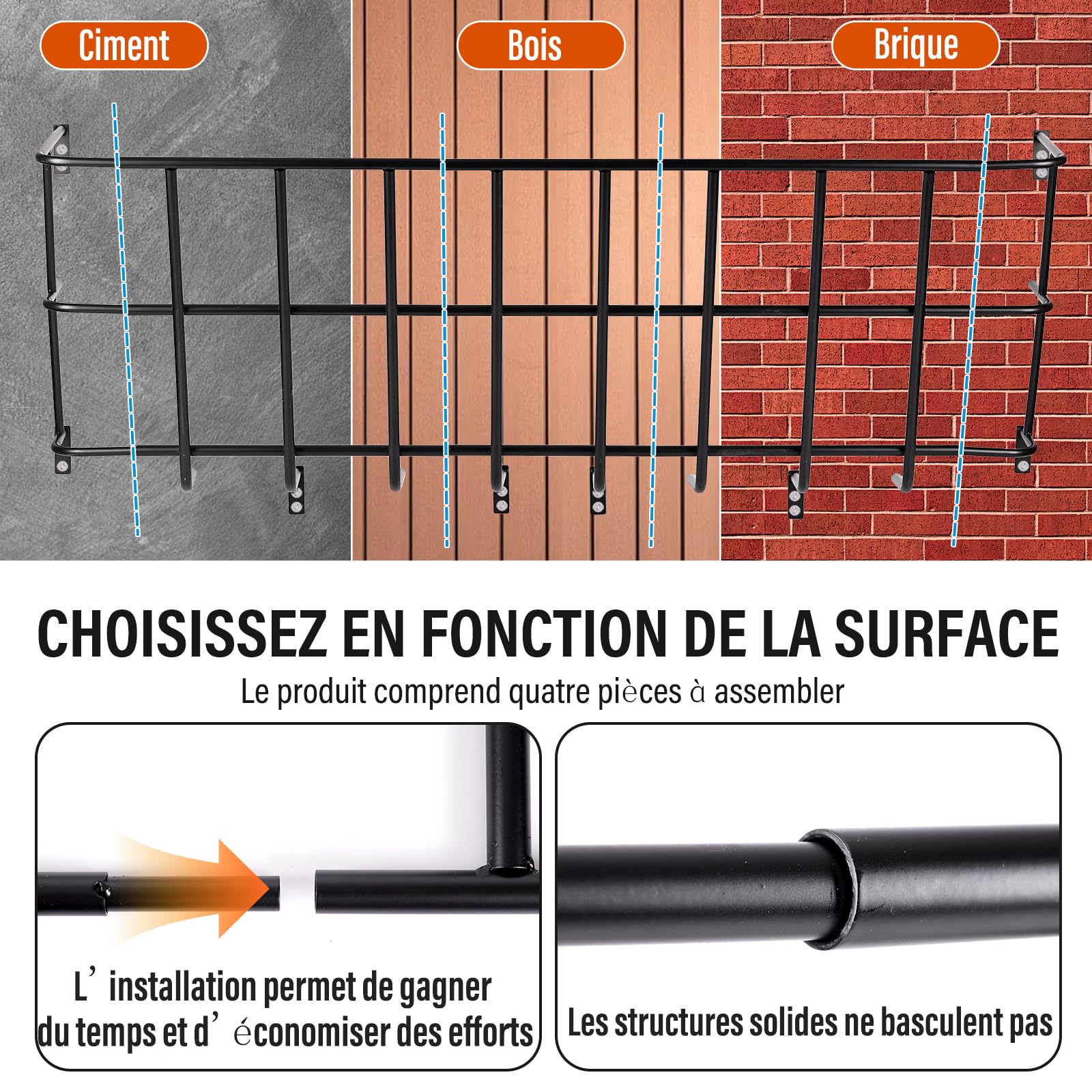 Ratelier a Foin pour Chevre, Mangeoire à ChèVres SurdimensionnéE Porte-Foin Mural pour ChèVres, Mangeoire à BéTail Suspendue pour Moutons et Chevaux, Facile à Installer à la Ferme (Noir)