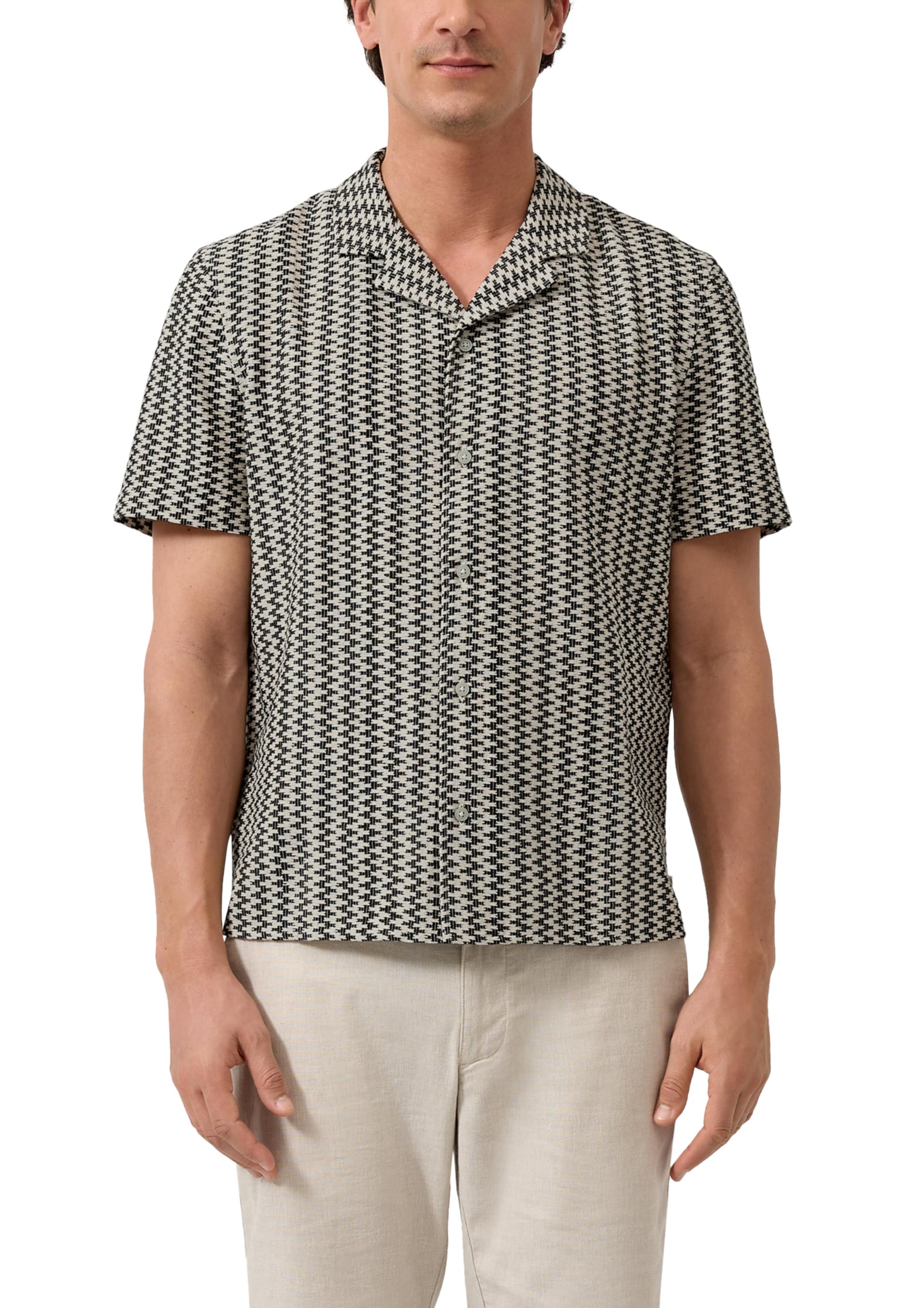 s.Oliver Men's 2179103 Short Sleeve Shirt (Pack of 1), Black, 3XL