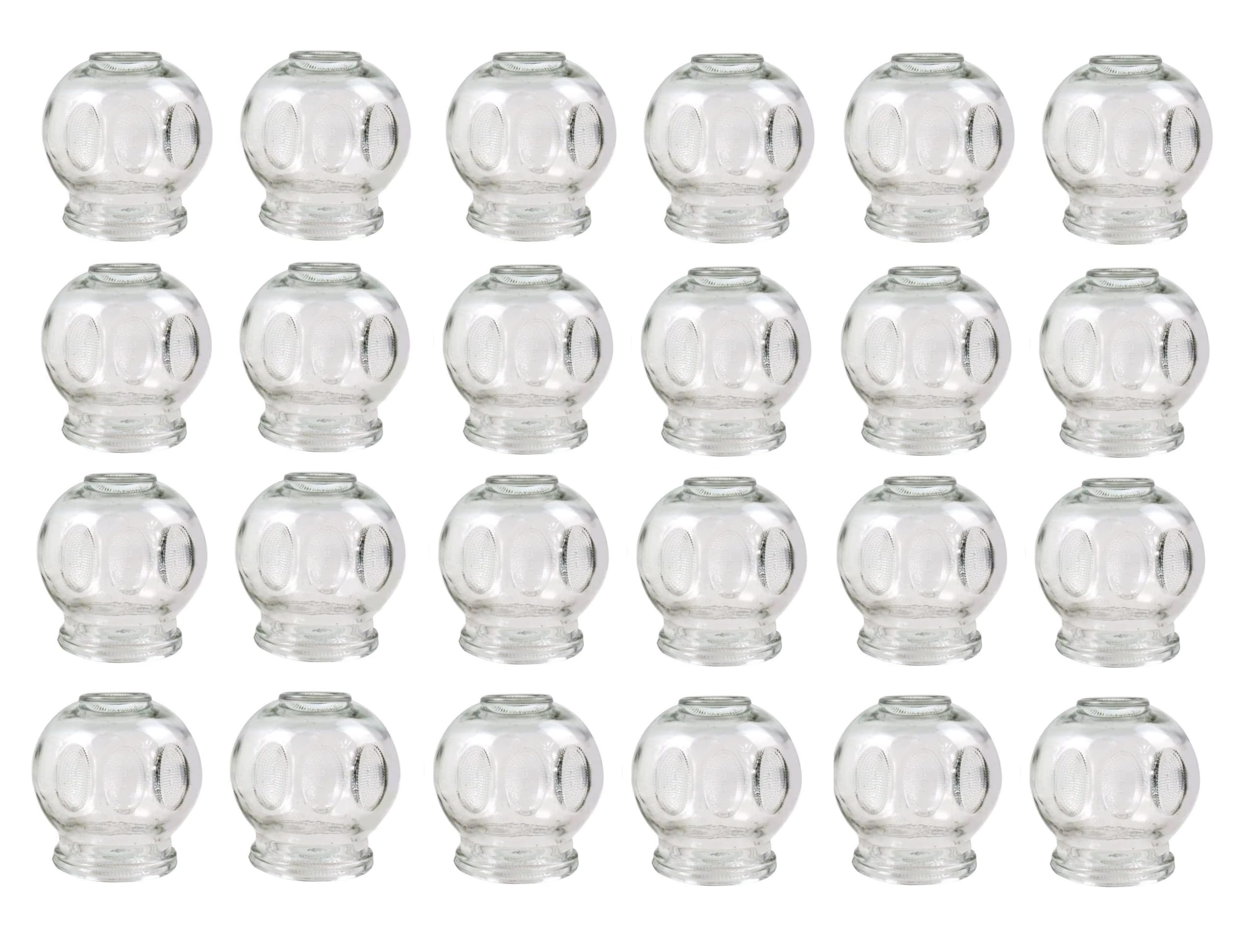 Set di coppette in vetro, coppette per il fuoco, massaggio sottovuoto per il rilassamento muscolare e il sollievo dal dolore, coppettazione Hijama Hacamat, terapia, Cupping Banki (24 pezzi, 7,5 cm)