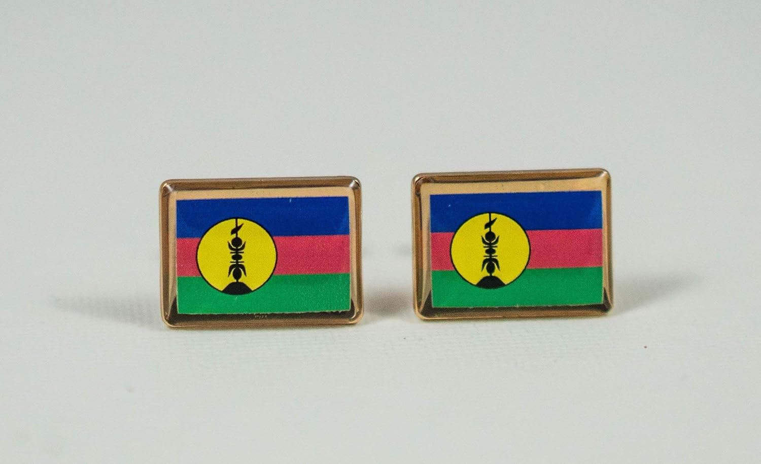 New Caledonia Flag Cufflinks, Lapel Pins, Tie Bars, Earrings, Jewelry and Accessories